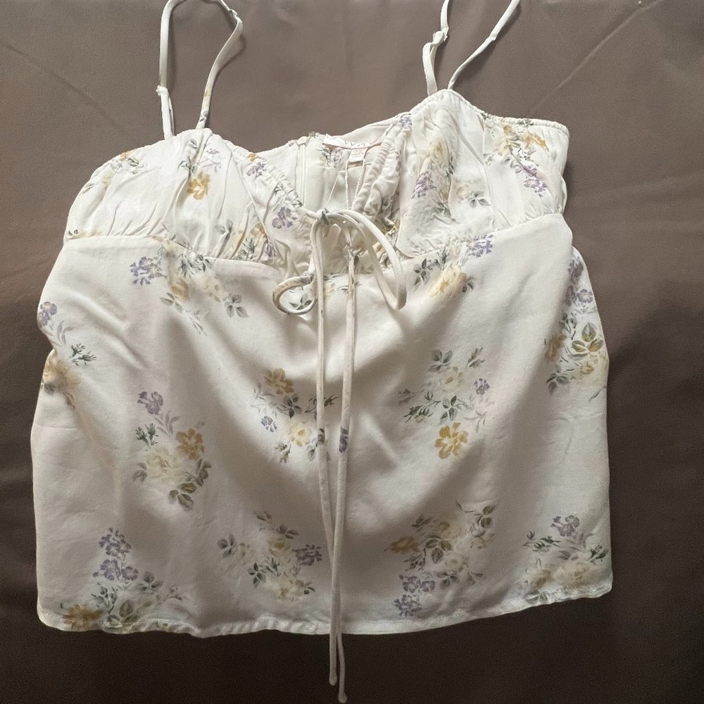 WAYF Floral Tie Front Camisole, Size XS, NWT